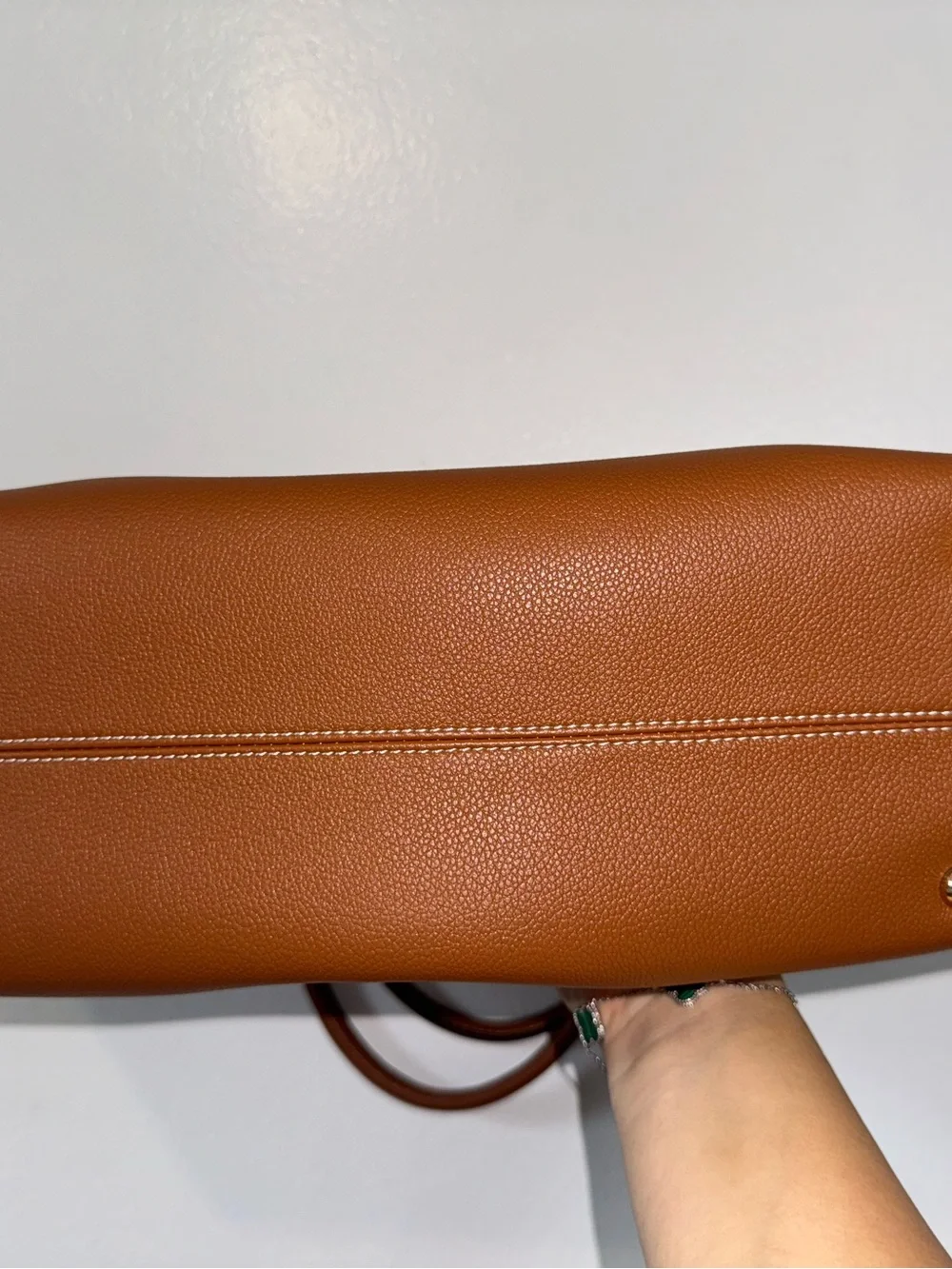 Women's Brown Faux Leather Large Tote Bag